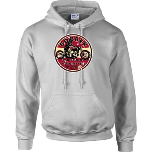 Biker Bobber Old School Round Style Motorcycle Printed Hoodies Sweatshirt