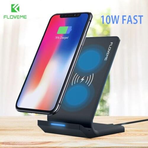 FLOVEME Qi Wireless Charger for iPhone X 8 8 Plus 10W Wireless Phone Charger for Sasmsung S9 S8 Note 8 S7 Edge Fast Charging