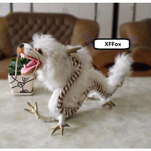 Big simulation dragon model plastic&fur real life white chinese dragon model doll about 55x10x28cm xf0731