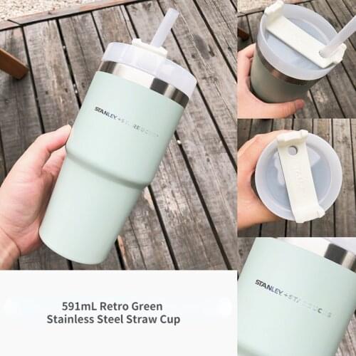 Stanley Cup Coffee Straw Cup Car Water Cup Classic Series Double-layer Thermos Water Bottle Portable Mug Beer Cup