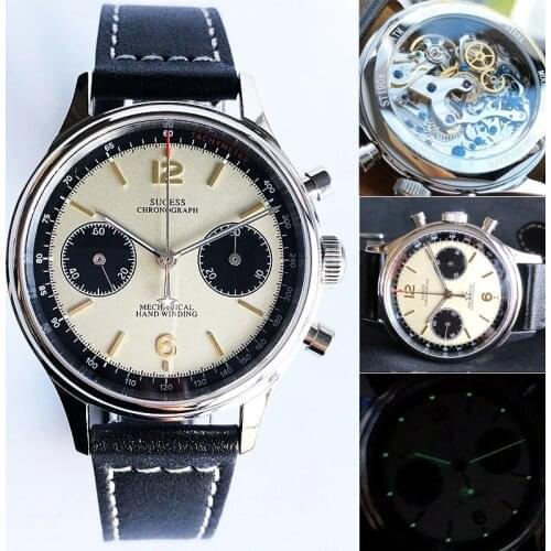 Pilot Manual Winding Mens Mechanical Watch Luminous Sapphire Glass Original ST1901 Seagull Movement Men Watches Leather Clock