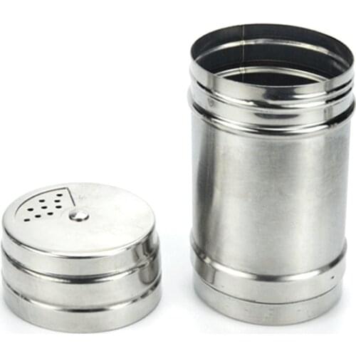 Stainless Steel Cruet Condiment Spice Jars Set Salt And Pepper Shakers Seasoning Pots Kitchen Tools Seasoning Cans