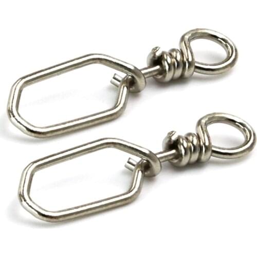 INFOF F6009 200pcs/lot New Square Snap Fishing Swivels Barrel Swivel Fishing Tackle Sea River Emerillones Pesca Peche Giratorios