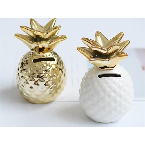 Pineapple Ceramic Piggy Bank Storage Bottle Mini Glass Aromatherapy Accessories Storage Bottle Organizer Decor