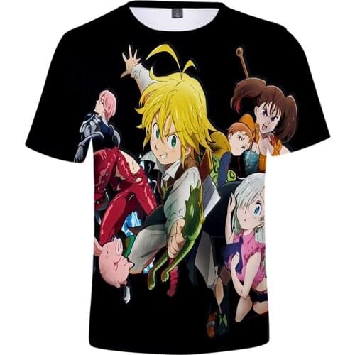 Hot Sale The Seven Deadly Sins T-shirt 3d Printed Summer Fashion Popular Short-sleeved Casual T-shirt Unisex Harajuku Top Tees
