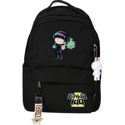 Mobu Saiko Hyaku Print School Backpack Nylon Women Bagpack Anime Bookbag Girls Kawaii Shoulder Bag Small Travel Back Pack