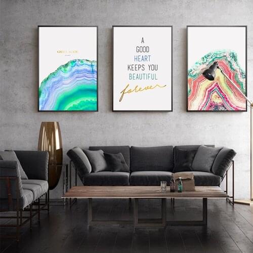 HD Printed Nordic Simple Jade Abstract Letter Combination Painting Wall Posters And Prints Decoratie Woonkamer Wall Decor