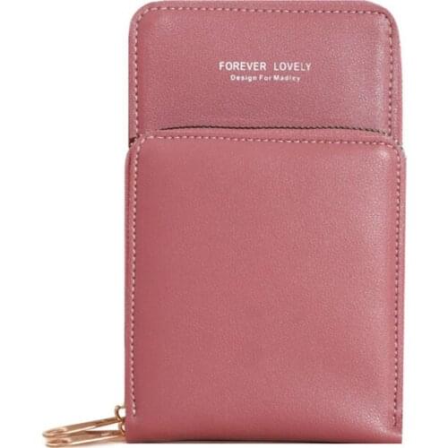 New Arrival Solid Color Phone Purse Women Crossbody Shoulder Bag PU Leather Small Handbag Messenger Bag Pouch Female Wallet