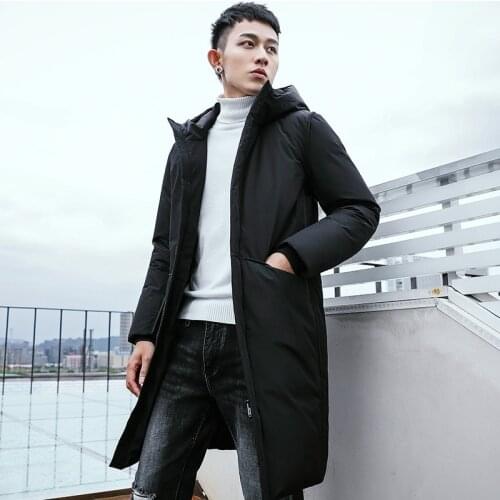 New Winter Jackets Men Casual Mid Long Thick Winter Coat Men Solid Hooded Parka Male Clothes Overcoat Outerwear plus size 3XL