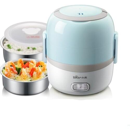 New Lunch Box Heated Blue Thermos Container For Heated Food Containers 220v 110v Electric Stainless Steel Lunch Box