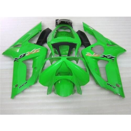 Customize ABS Fairing kit for Kawasaki Injection NINJA ZX 6R 2003 2004 zx6r 03 04 black green motorcycle fairings set JX3