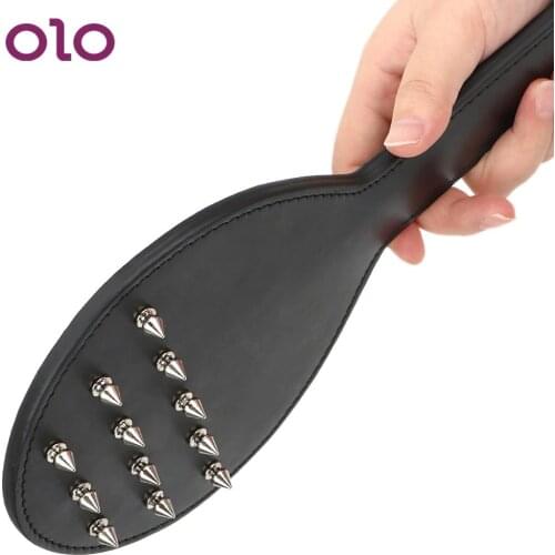 OLO PU Leather Slave Paddle Sex Rivet Whip Sex Toys for Couples Adult Games Products