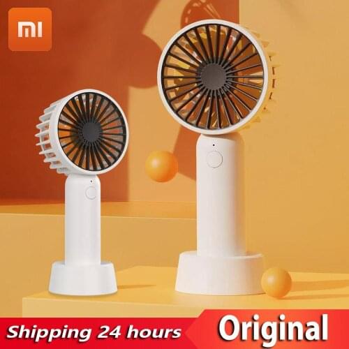 Original Xiaomi Fan Portable Handhold Cooling Fan Rechargeable Built-In Battery USB Port Design Handy Mini Cooling Fan