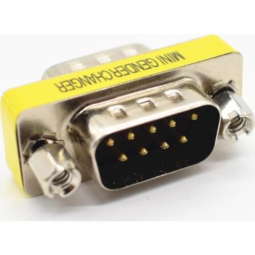 DB9 9Pin Male To Male Mini Gender Changer Adapter RS232 Serial Connector Female To Female Female To Male D-Sub Connectors