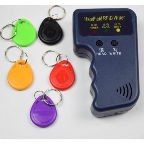 Handheld 125KHz RFID Duplicator Copier Writer Programmer Reader EM4305 T5577 Rewritable+ 5 rewritable tags