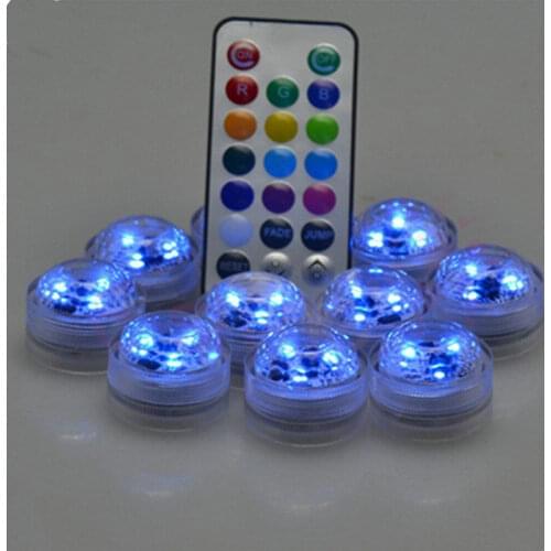 10pcs/lot Remote controlled Floralyte Submersible Vase led tea Light Candle lamp 4H/8H time control Wedding Valentine-Multicolor