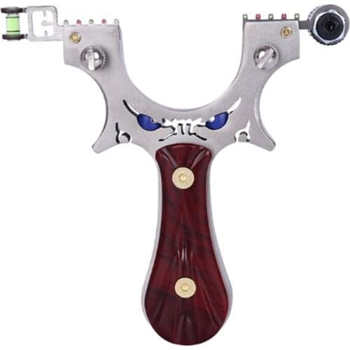 Stainless steel hunting patch slingshot laser aiming fast flattened leather slingshot powerful outdoor shooting slingshot