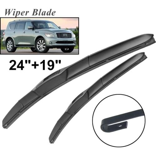 Okowiper RHD & LHD Front Wiper Blades For Infiniti QX70 2014 - 2016 Windshield Windscreen Front Window 24"+19"