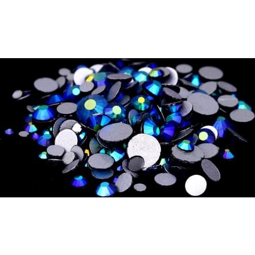 Super Glitter Montana AB Flatback Non HotFix Crystal Rhinestones For Nail Art Glue one Strass Shoes And Dancing Decoration