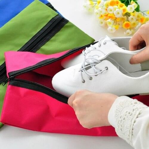 Oxford Cloth Storage Bag Portable Waterproof Travel Shoe Bag Pouch Convenient Makeup Storage Organizer Shoes Sorting Zipper Shoe