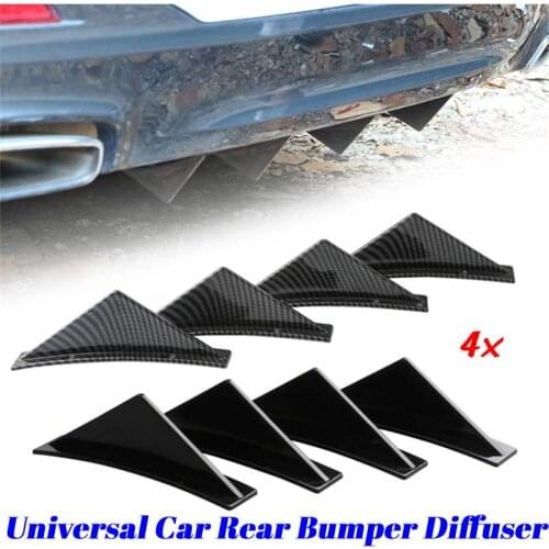 4PCS Universal Car Rear Bumper Diffuser Shark Fins Spoiler Splitter Car Accessories For VW For GOLF MK7 For Tesla Model 3 Y