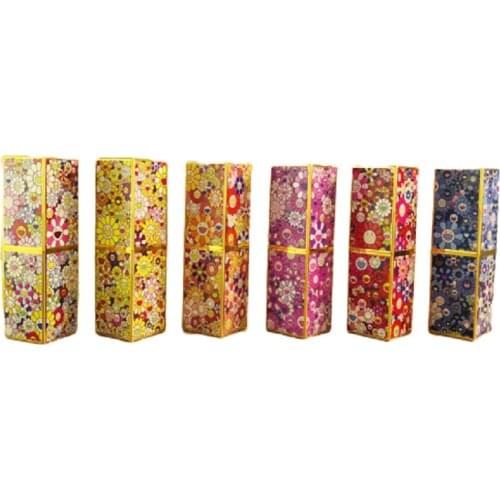 High -end Square Colorful Lipstick Tubes Empty 3D Printing Lipstick Container 12.1mm Magnetic Lip Balm Containers 10pcs/Lot