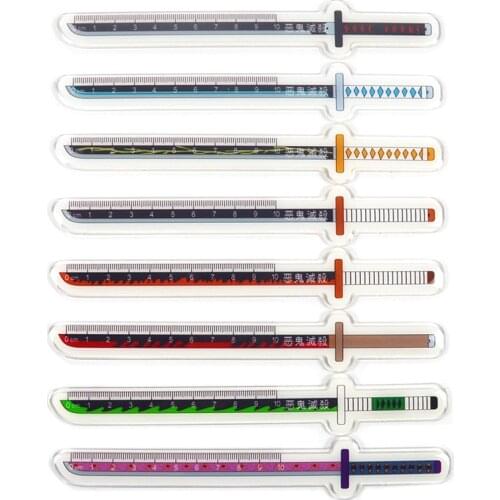 1Pc Japan Anime Demon Slayer Kimetsu no Yaiba Double Print Straight Stationery Ruler DIY Drawing Rulers For Students Stationery
