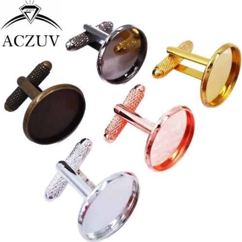 100Pcs 12mm 14mm 16mm 18mm 20mm Round Bezel Blank Cufflinks Blanks Cufflinks Findings Cabochon Base Settings XK-001