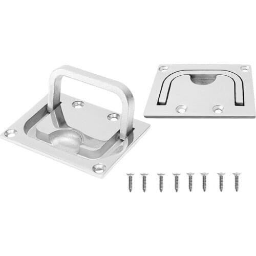 2 Pcs Marine Grade 316 Stainless Steel Flush Deck Hatch Locker Cabinet Lifting Pull Rings Handle For Yachts Boats Accessories