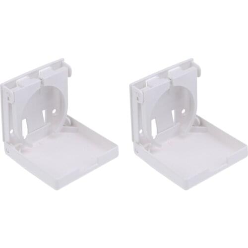 2Pcs Adjustable Drink Holders for Marine Boat Caravan car, Can Hold Mug Cup up to Dia 75mm (3 inches) - White