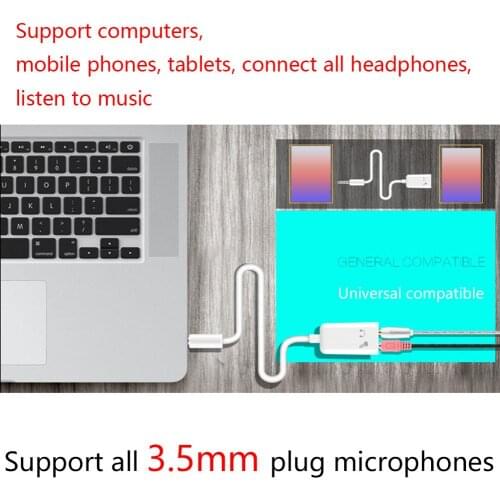 3.5mm Mic Audio Jack To Headphone Microphone Y Splitter Tab Converter Adaptor Cable Mobile N3G8