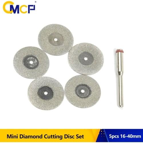 5pcs Mini Diamond Saw Blade Diamond Cutting With Mandrel For Dremel Accessories Diamond Disc