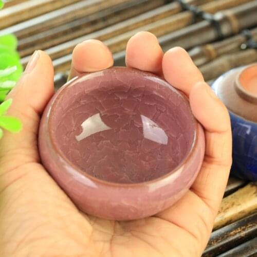 Free shipping Crackle glaze tea cups 1 pcs tea cup gift Colorful glazed ceramic tea set