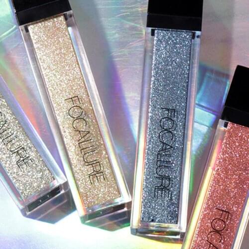 FOCALLURE Glitter Lasting Waterproof Liquid Eyeshadow Sparkling Daily Makeup Kit Cosmetics Eye Make Up Pigment Palette