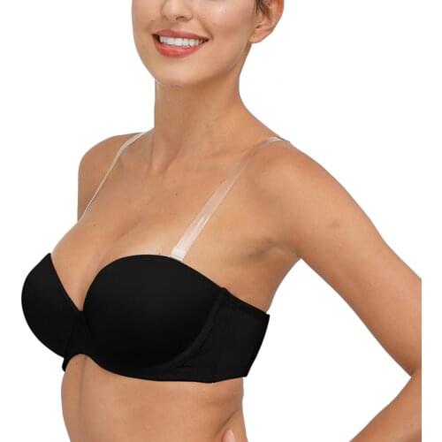 New Sexy Push Up Bra Silicone Strapless Bras Adjusted Convertible Straps 1/2 Cups Underwear For Women Underwire Lingerie