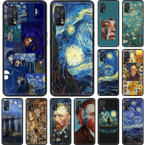 Case Oppo Realme 6 7 C21 C3 XT 8 7i 5 Pro A53 A52 A9 2020 A94 A74 5G Capa Black Shell Phone Coque Van Gogh Oil Painting