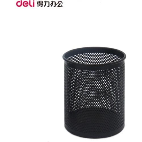 Deli 1PC Metal black Circle pen holder Stationery container Multifunctional Storage Desk Organizer