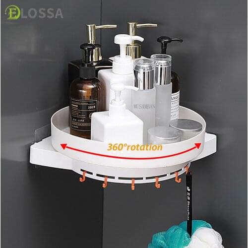 ELOSSA 360 Degree Rotating Bathroom Storage Rack Organizer For Cosmetics Organizer Kitchen Storage Holder Bathroom Accessories