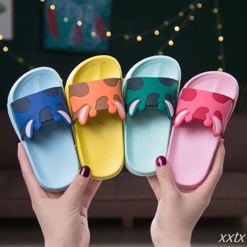 Boys Girls Bathroom Slide Slippers Kids Cartoon Animal Non-Slip Beach Sandals