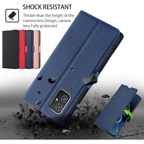 For Asus Zenfone 8, Magnetic Wallet Case Luxury Shockproof Flip Leather Card Slots Stand Soft Cover