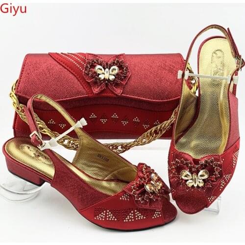Doershow best selling Italian Shoes and Bag Set African Wedding Shoe and Bag set Italy Shoe and Handbag Summer Set Women SES1-22