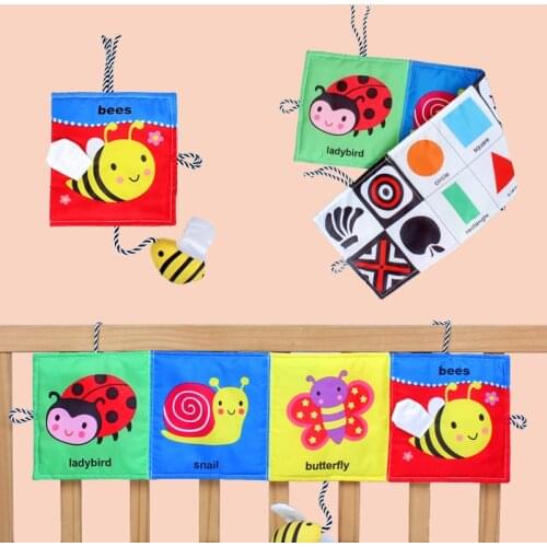 Double-sided Color Hanging Cloth Book Baby Crib Bumper Pads Cot Bumper Wrap Around Protection Crib Bumpers Bedding Baby Book Toy
