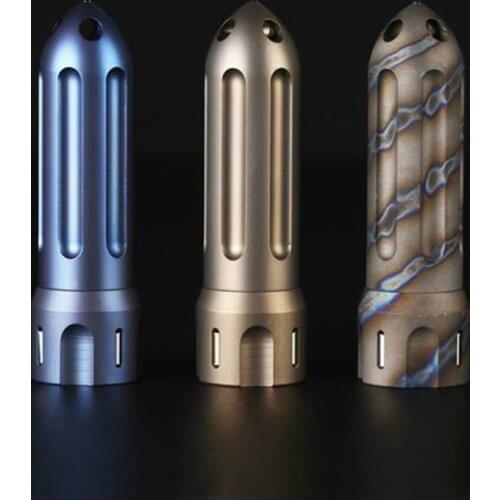 EDC Titanium Alloy Portable Sealed Waterproof Container Capsule Bottle Can Medicine Box Storage EDC Tools with Ceramic Beads