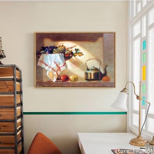Cotton no frame classical still life fruit bowl canvas printings oil painting printed on cotton wall art decoration pictures