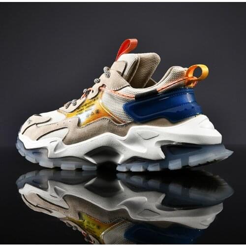 Autumn Men Casual Shoes Breathable Mesh Luminous Sneakers Men Thick Bottom Chunky Foowear Men Fashion Sneakers Zapato Hombre