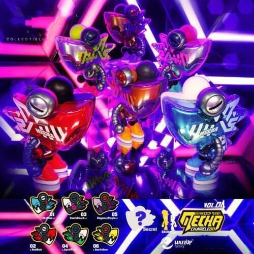 6 pcs/lot LAMTOYS WAZZUP Semi-mechanical Chameleon 4 Series Blind Box Assembled Action Toy Figures Blind Box for Boys Gift