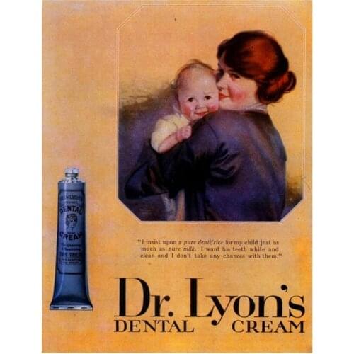 LYONS TOOTHPASTE 1900 VINTAGE METAL TIN SIGN POSTER WALL PLAQUE