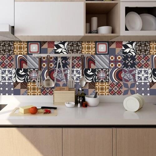 Moroccan Style Strip Tiles Sticker Waistline Kitchen Backsplash Stairs Home Decor Wallpaper Peel & Stick Ceramics Wall Decals