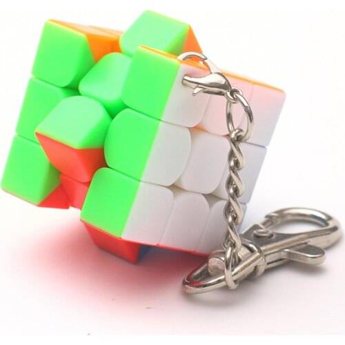 Cute Magic Cube 3x3x3 3cm Mini Small Magic Puzzle Cube Key Chain Smart Cubes Toy Creative Key Ring Decoration Toy Kids Gifts