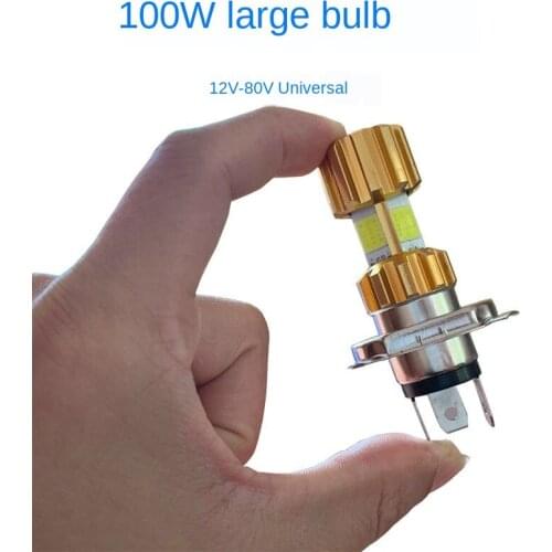 Motorcycle Headlight 12vled Bulb Built-in Far and near Light Super Bright White Light 100W Electric Car LED Spotlight H4